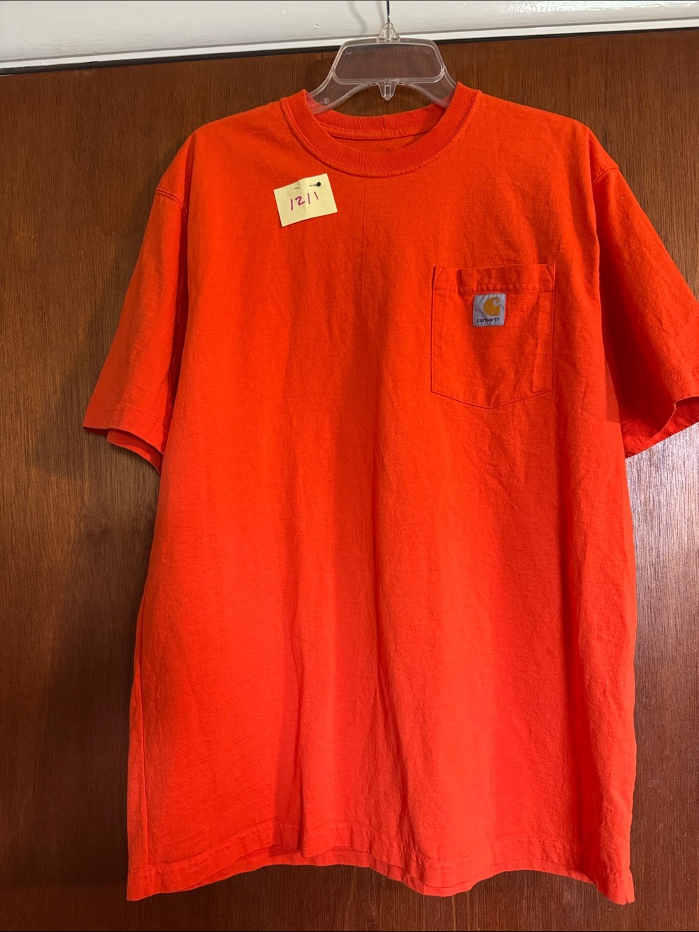 Carhartt Men’s Bright Orange Short-Sleeve Pocket Tee Size L Original Fit